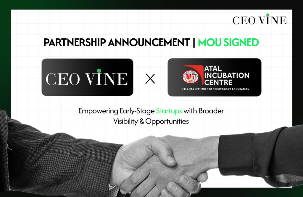 CEO VINE Partners with Incubator AIC-Nalanda Institute of Technology Foundation, Signs MoU CEO VINE Partners with Incubator AIC-Nalanda